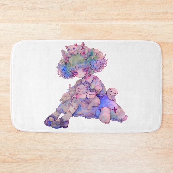 Item preview, Creepy Cute Girl Sticker with Cats and Stitches designed and sold by Pocket Money Stickers.