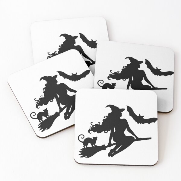 Item preview, Witch Broom - Black Cat- Bat designed and sold by elliejimprints.