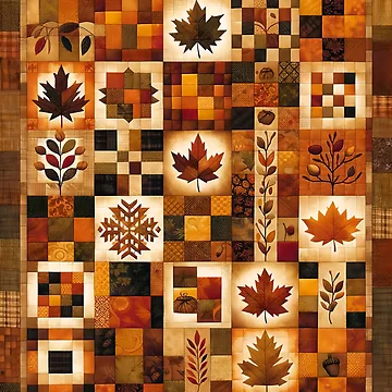 Artwork thumbnail, Fall Colored Patchwork Pattern by PinUpPizzazz