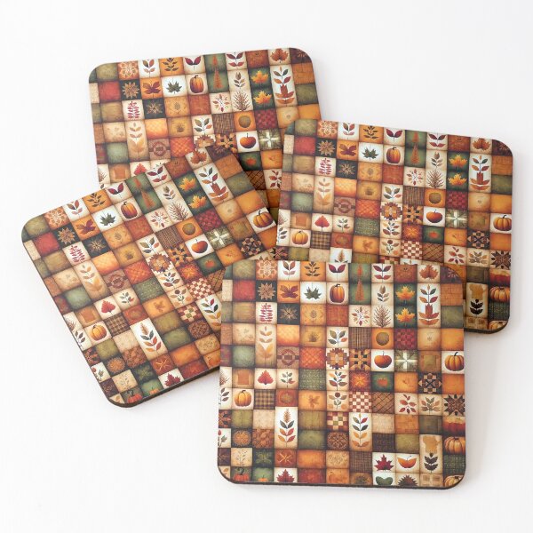 Item preview, Fall Colored Patchwork Pattern designed and sold by PinUpPizzazz.