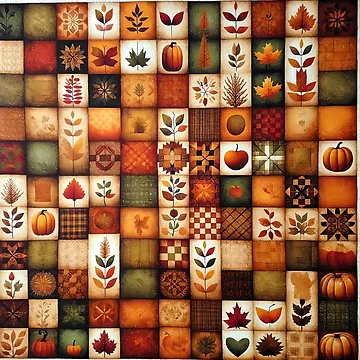 Artwork thumbnail, Fall Colored Patchwork Pattern by PinUpPizzazz
