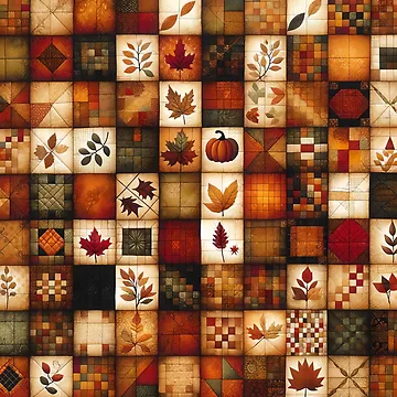 Artwork thumbnail, Fall Colored Patchwork Pattern by PinUpPizzazz