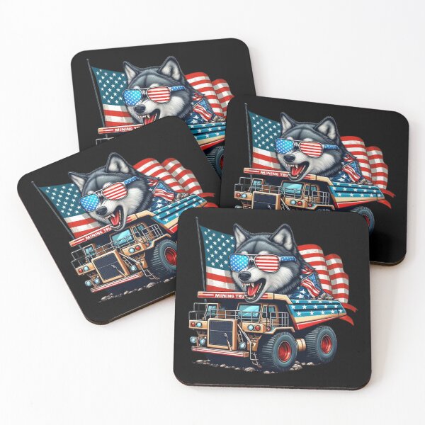 Item preview, The Patriot Husky Aboard a Mining Truck designed and sold by AmigosFurEver.