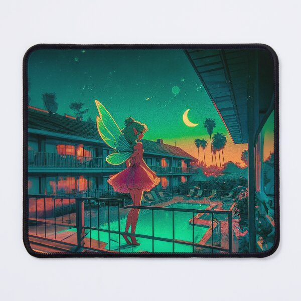 Item preview, Anime Fairy Walking in the Moonlight by the Pool designed and sold by Kellen Barnes.