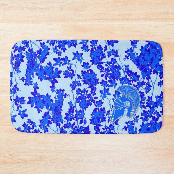 Item preview, Victory blue Spartans honor floral pattern designed and sold by SueKnox.