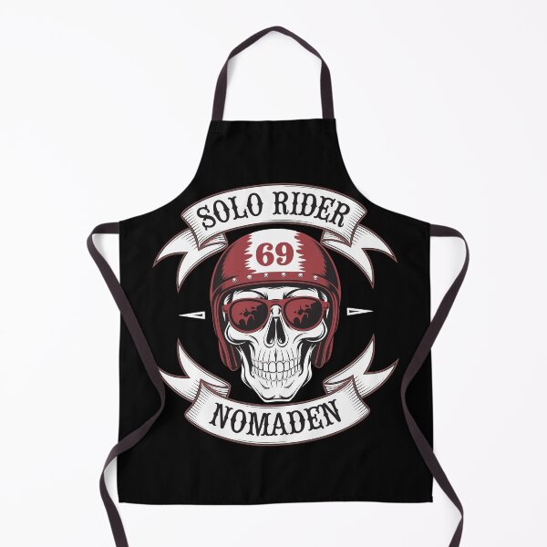 Item preview, Solo Rider Nomaden Skull Motorcycle Club Emblem Badge designed and sold by waterloop.