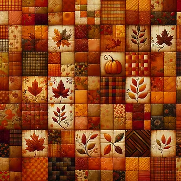 Artwork thumbnail, Fall Colored Patchwork Pattern by PinUpPizzazz