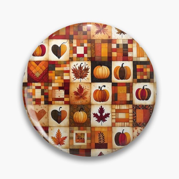 Artikelvorschau, Patchwork-Muster in Herbstfarben entworfen und verkauft von PinUpPizzazz.