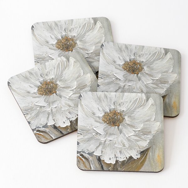 Item preview, Modern arwork white large flower  designed and sold by TatianaMalinArt.