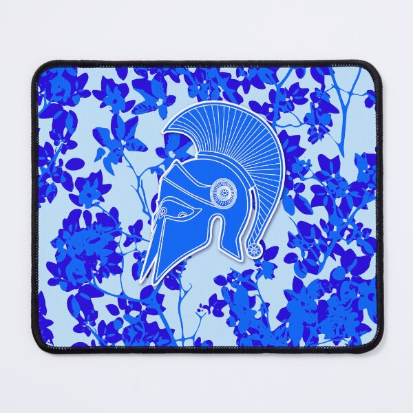 Item preview, Victory blue Spartans honor floral pattern designed and sold by SueKnox.