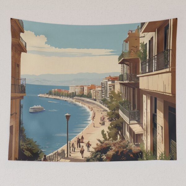 Artikelvorschau, 075 Vintage Thessaloniki, Griechenland Poster-Design entworfen und verkauft von Alexis Art Collection.
