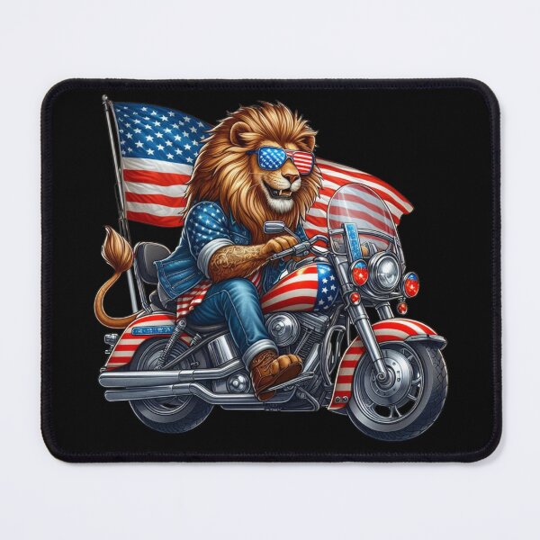 Item preview, The Biker Lion in the Colors of the United States designed and sold by AmigosFurEver.