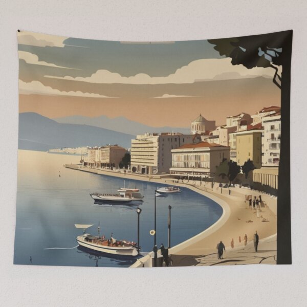 Item preview, 077 Vintage Thessaloniki, Greece Poster Design designed and sold by Alexis Art Collection.