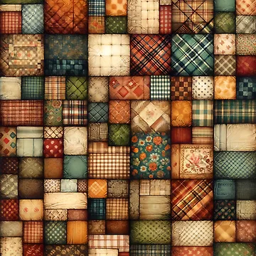 Artwork thumbnail, Fall Colored Patchwork Pattern by PinUpPizzazz