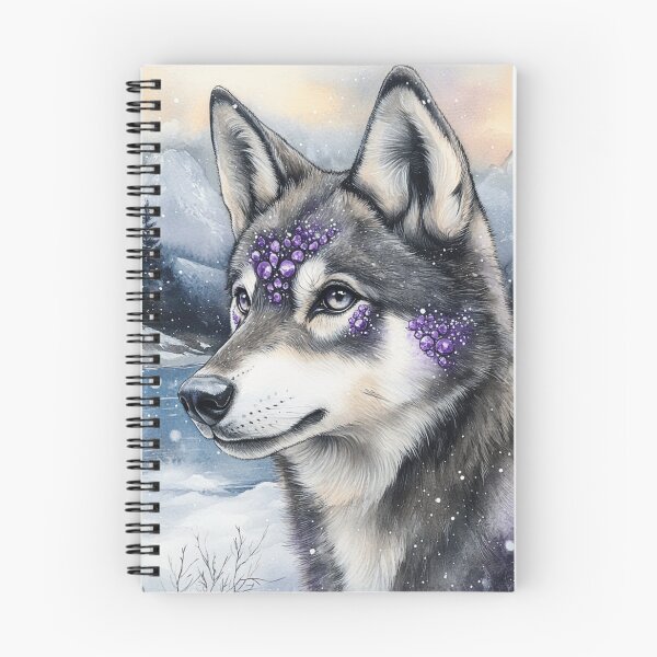 Item preview, Watercolor Painted Wolfdog Puppy In Winter  designed and sold by Nocturne  Paws.