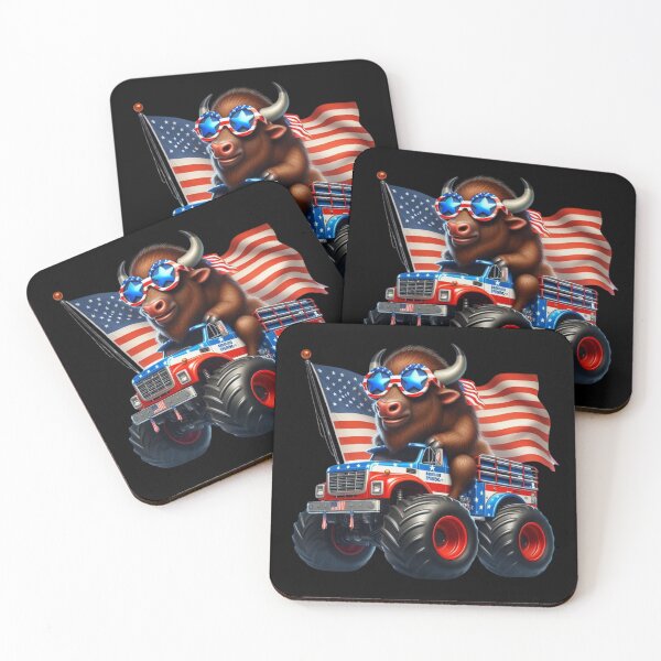 Item preview, The Patriot Bison in a Monster Truck designed and sold by AmigosFurEver.