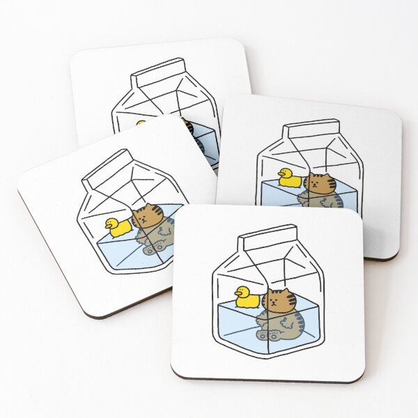 Artikelvorschau, eine Katze und eine Ente im Milchkarton entworfen und verkauft von superbaechoo.