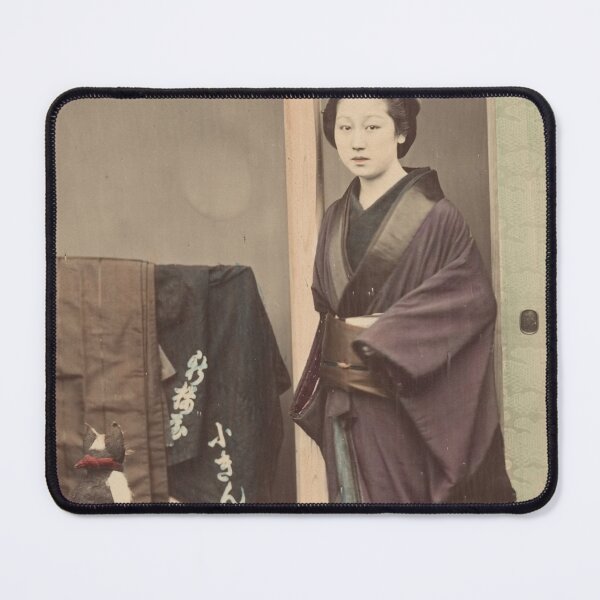 Item preview, Vintage Japanese Woman With Cat and Musical Instrument designed and sold by AnimaliaStar.