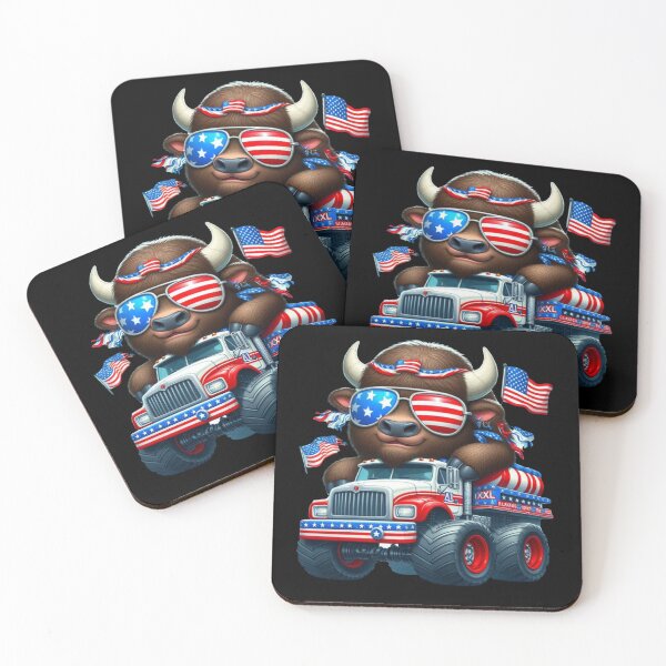 Item preview, The Cool Bison on Patriotic XXL Truck designed and sold by AmigosFurEver.