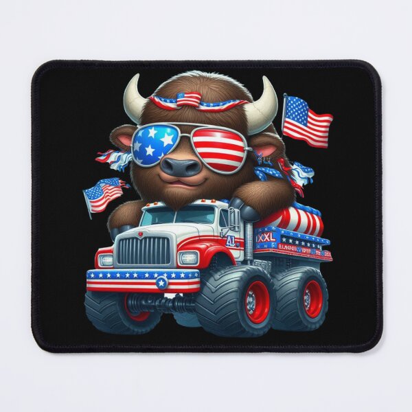 Item preview, The Cool Bison on Patriotic XXL Truck designed and sold by AmigosFurEver.