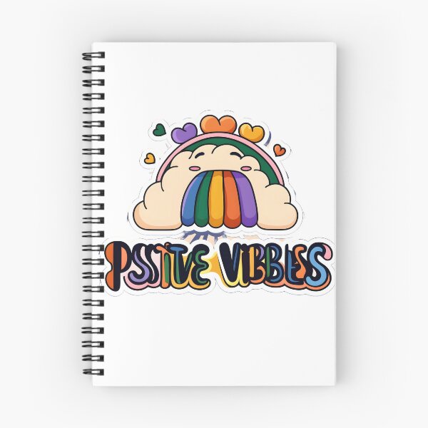 Aperçu de l'œuvre Positive Vibes Only - Autocollant de joie arc-en-ciel créée et vendue par ARTLinger.