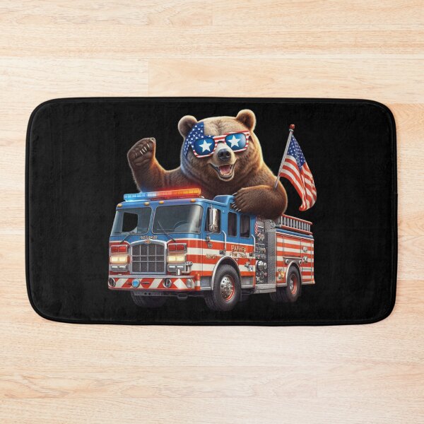 Item preview, Patriot Bear on Board a Fire Truck designed and sold by AmigosFurEver.