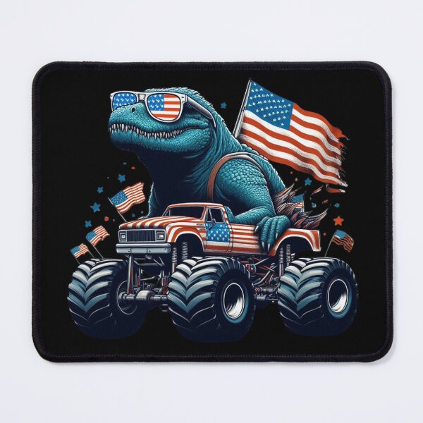 Item preview, The Dino in Patriot Monster Truck designed and sold by AmigosFurEver.