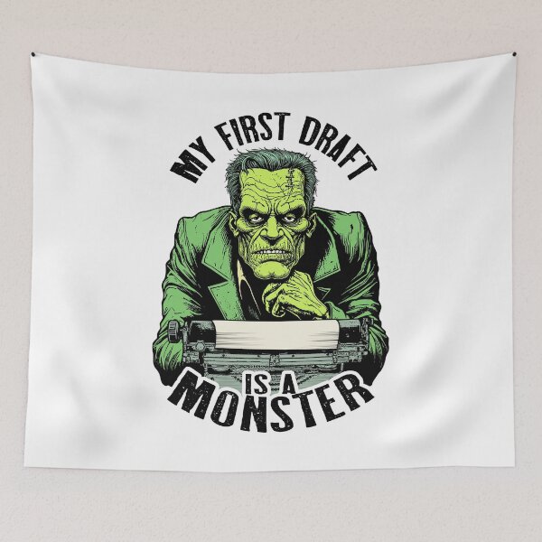 Item preview, Writer Halloween Funny Frankenstein First Draft Monster designed and sold by GrandeDuc.