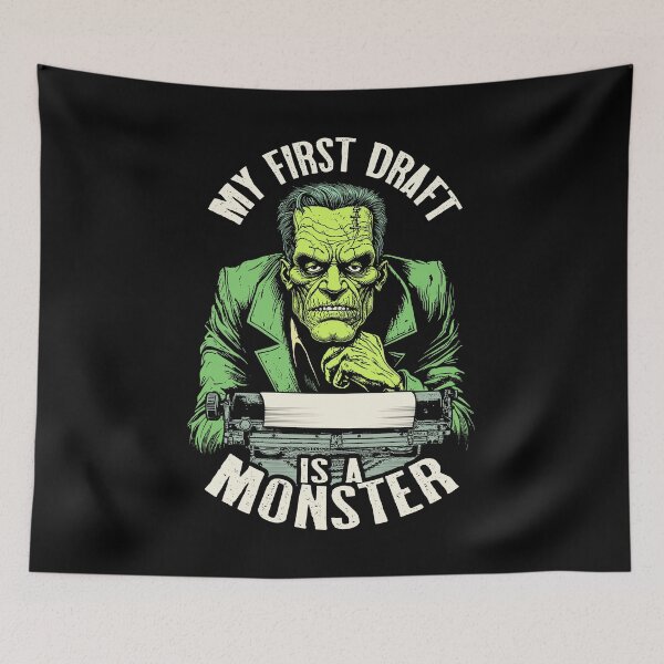 Item preview, Writer Halloween Funny Frankenstein First Draft Monster designed and sold by GrandeDuc.
