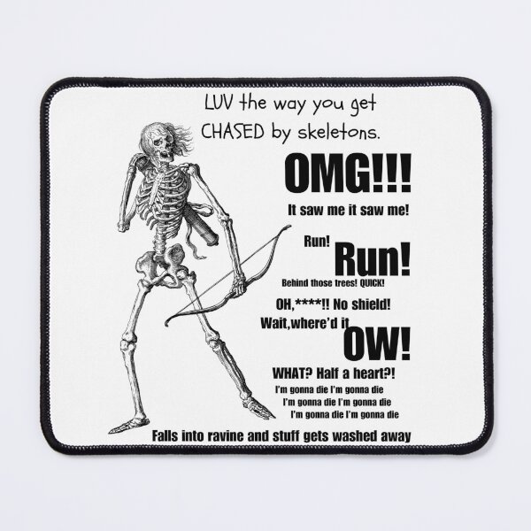 Item preview, Getting attacked by minecraft skeleton and dying designed and sold by TinyPlumDesigns.