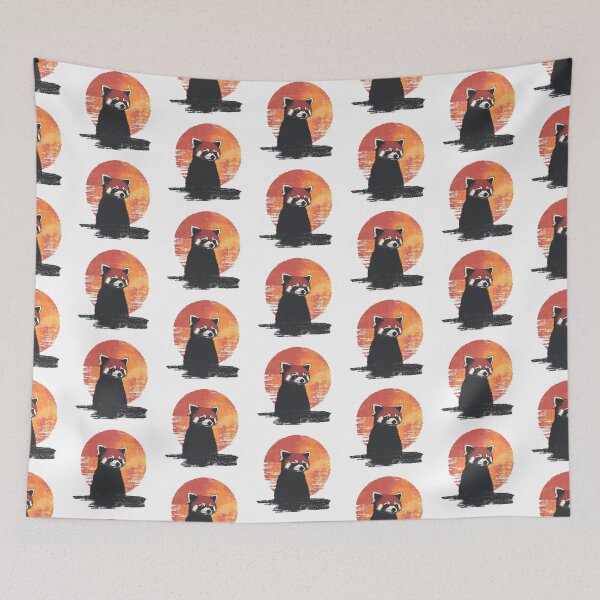 Item preview, Vintage Red Panda Silhouette with Sunset designed and sold by WildShadows.