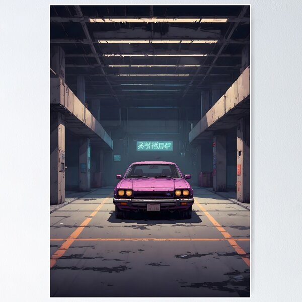 Item preview, Pixel Art Cyberpunk Vintage Car designed and sold by papi1998.