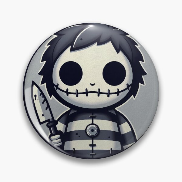 Item preview, Creepy Cute Doll with Knife | Dark Horror Cartoon Art designed and sold by GALUMARKET.