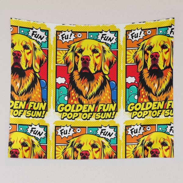 Item preview, Retro Comic Retriever Sunshine and Smiles designed and sold by Cute-Cuddles.