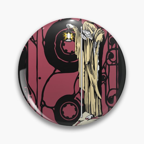 Artikelvorschau, T-Shirt „The Hermit Saint“ im Gothic-Mystic-Artwork, verhüllte Figur mit Laterne, Led-Zep-Print, gruselige künstlerische Grafik, dunkles Themendesign entworfen und verkauft von Bert Englefield.