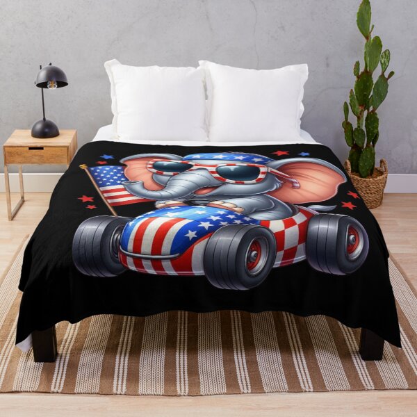 Item preview, The Patriotic Elephant in Karting designed and sold by AmigosFurEver.