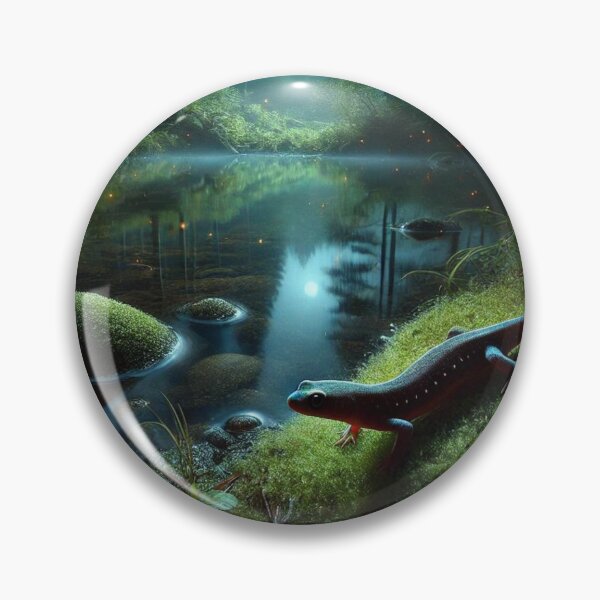 Item preview, Moonlit Newts: Night Pond Serenity designed and sold by NocturnalNook.