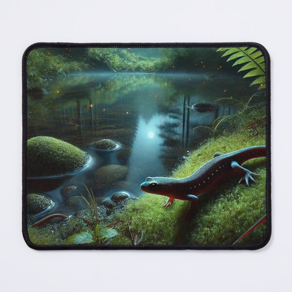 Item preview, Moonlit Newts: Night Pond Serenity designed and sold by NocturnalNook.
