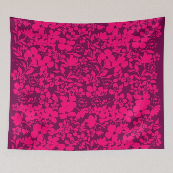 Item preview, Pink and burgandy flower pattern designed and sold by SueKnox.