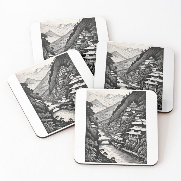Item preview, Darjeeling Hills Sketch from Kalimpong Teesta River designed and sold by Places On Earth.