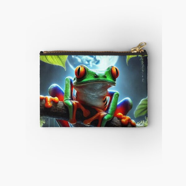 Item preview, Colorful Tree Frog Hunting at Night in the Jungle designed and sold by NocturnalNook.