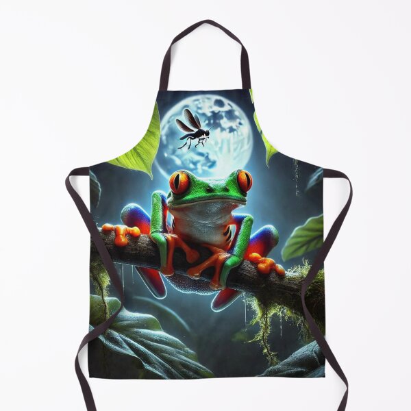 Item preview, Colorful Tree Frog Hunting at Night in the Jungle designed and sold by NocturnalNook.