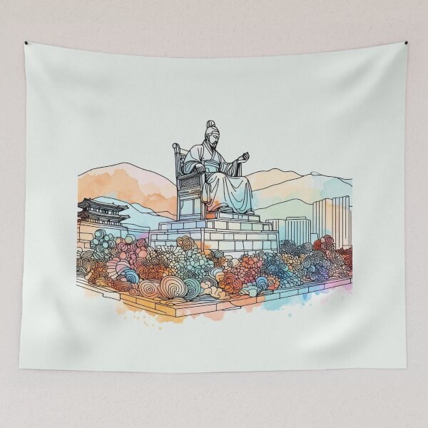 Item preview, 3D Art of Seoul's Historical Statues with Surrounding Landmarks ,  designed and sold by PaintMeWorld.