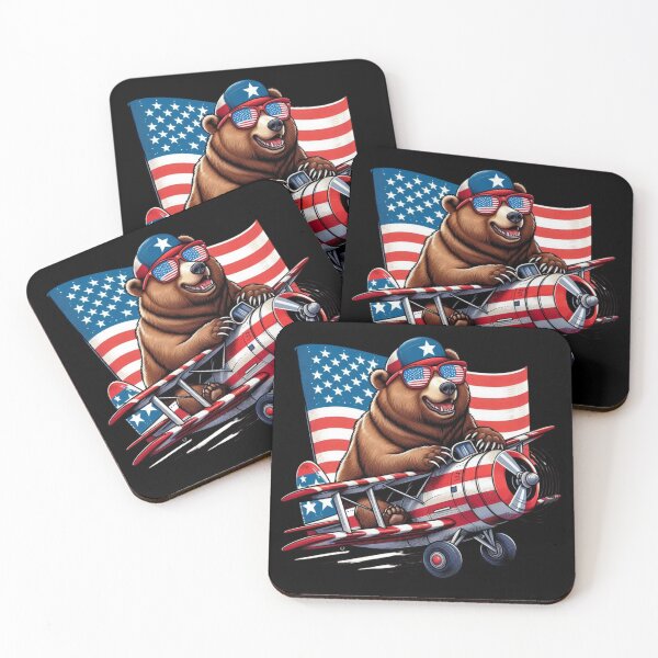 Item preview, The Patriotic Biplane Aviator Bear designed and sold by AmigoVerse.