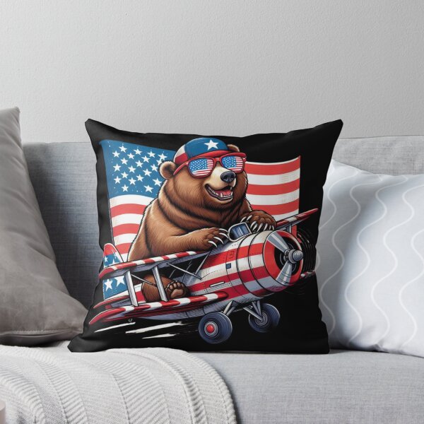 Item preview, The Patriotic Biplane Aviator Bear designed and sold by AmigosFurEver.