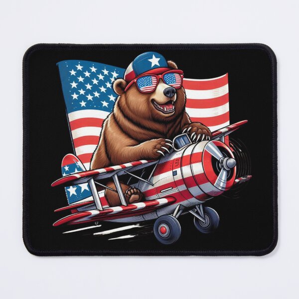Item preview, The Patriotic Biplane Aviator Bear designed and sold by AmigosFurEver.