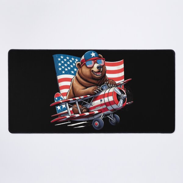 Item preview, The Patriotic Biplane Aviator Bear designed and sold by AmigosFurEver.