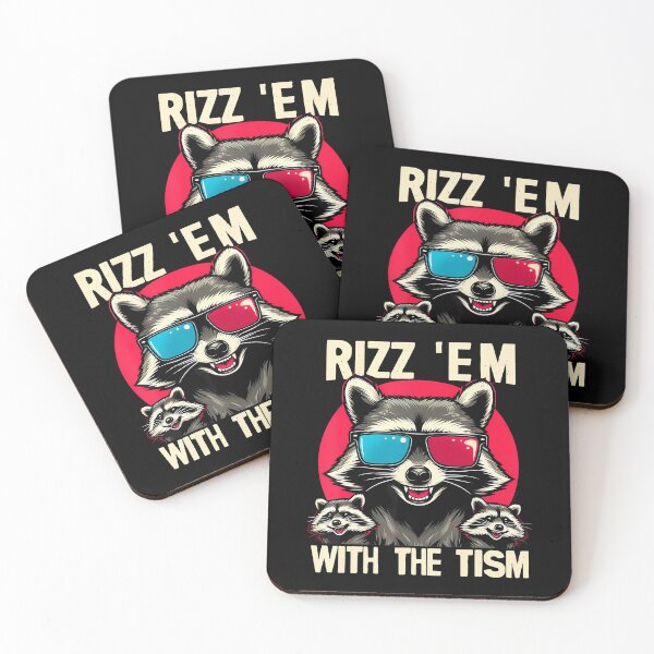 Item preview, Rizz Em With The Tism Retro Vintage Raccoon Meme designed and sold by LeoVargasVelha.
