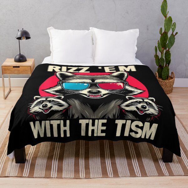 Item preview, Rizz Em With The Tism Retro Vintage Raccoon Meme designed and sold by LeoVargasVelha.
