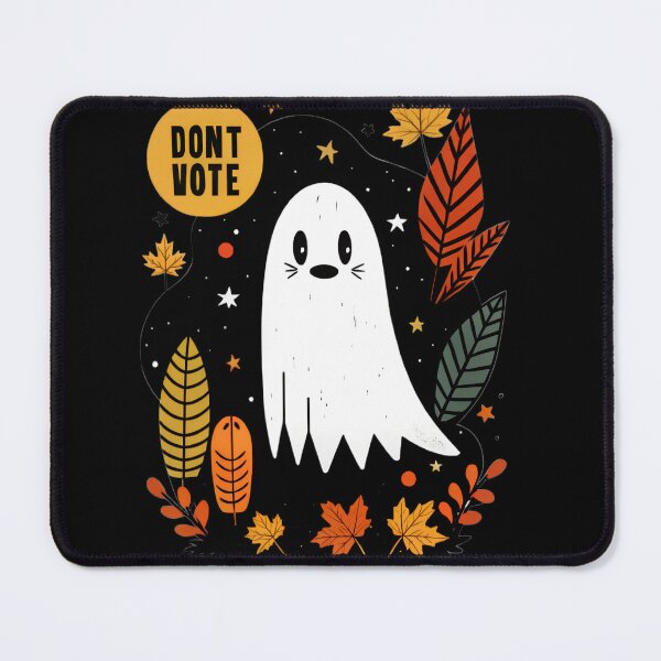 Item preview, Dont Vote Ghost sticker print, autumn style, with leaves, ghost t-shirt, Halloween style, horror designed and sold by Yunasak.